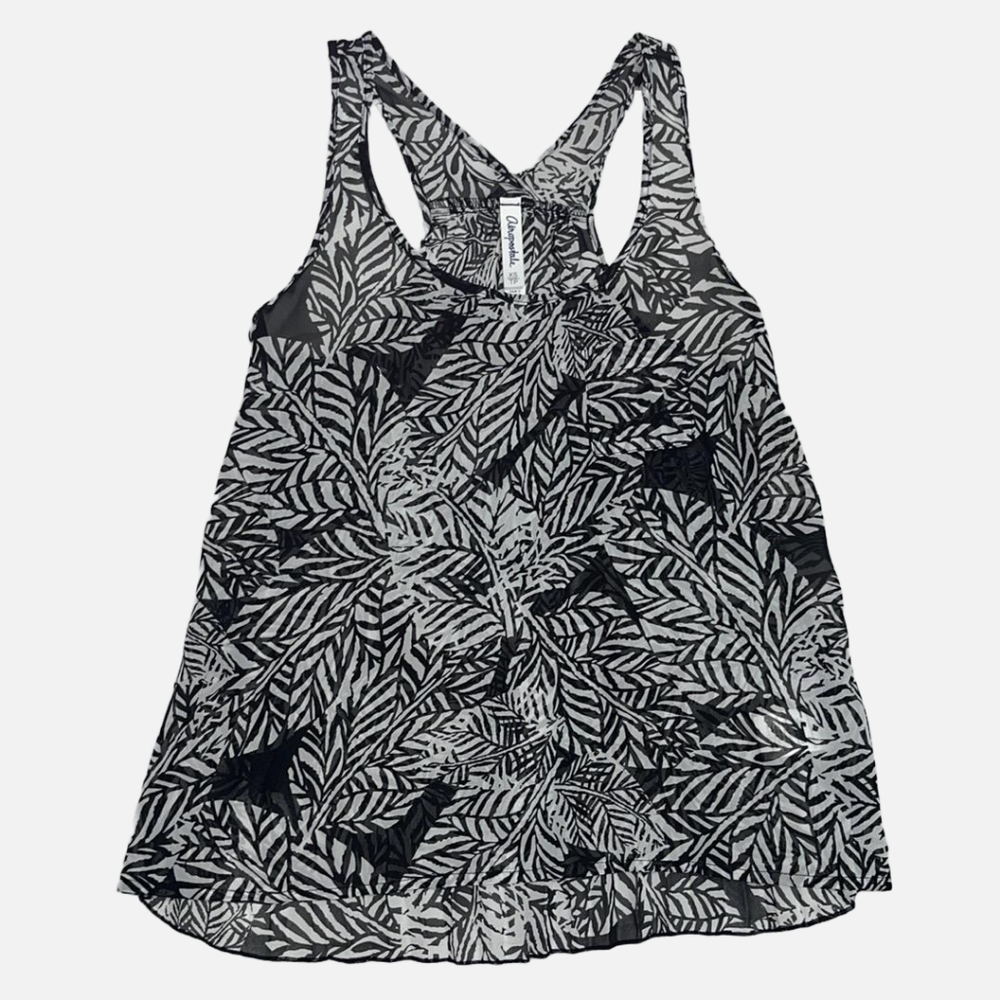 Aeropostale Leaves Printed Tank Top X-Small